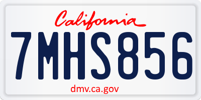 CA license plate 7MHS856