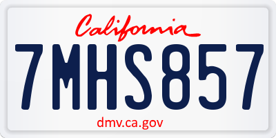 CA license plate 7MHS857