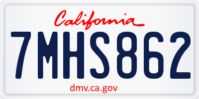 CA license plate 7MHS862