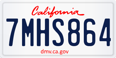 CA license plate 7MHS864