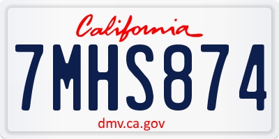 CA license plate 7MHS874