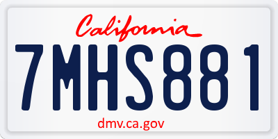 CA license plate 7MHS881