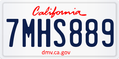 CA license plate 7MHS889