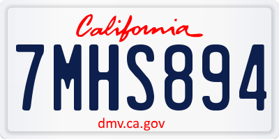 CA license plate 7MHS894