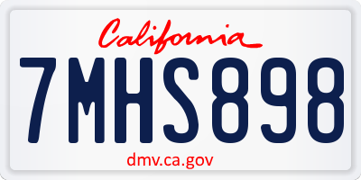 CA license plate 7MHS898