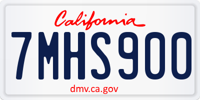 CA license plate 7MHS900