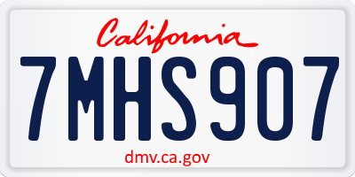 CA license plate 7MHS907