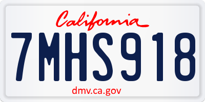 CA license plate 7MHS918