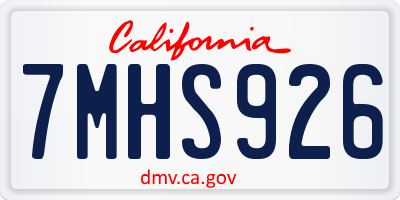 CA license plate 7MHS926