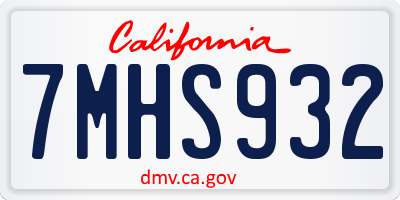 CA license plate 7MHS932