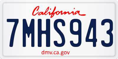 CA license plate 7MHS943