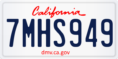 CA license plate 7MHS949