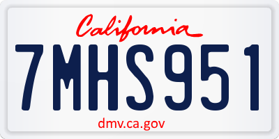 CA license plate 7MHS951