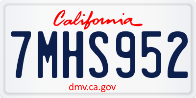 CA license plate 7MHS952