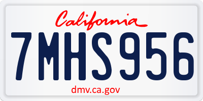 CA license plate 7MHS956