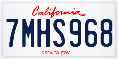 CA license plate 7MHS968
