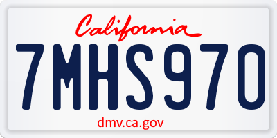 CA license plate 7MHS970