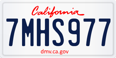 CA license plate 7MHS977