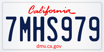 CA license plate 7MHS979