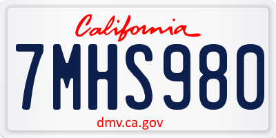 CA license plate 7MHS980