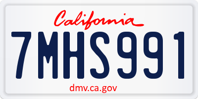 CA license plate 7MHS991