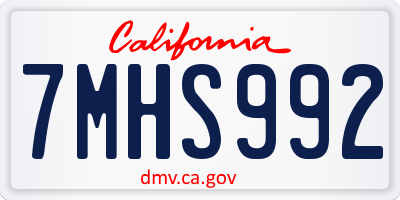 CA license plate 7MHS992