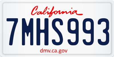 CA license plate 7MHS993