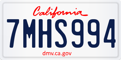 CA license plate 7MHS994