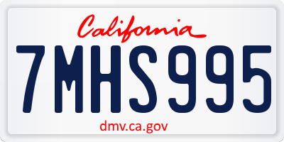 CA license plate 7MHS995