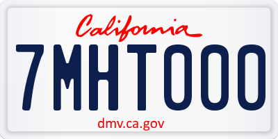 CA license plate 7MHT000