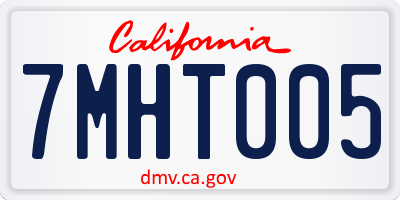 CA license plate 7MHT005