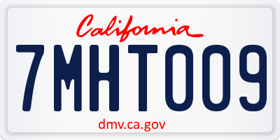 CA license plate 7MHT009