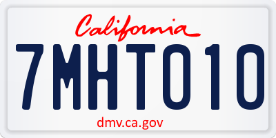 CA license plate 7MHT010