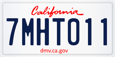 CA license plate 7MHT011
