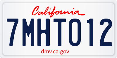 CA license plate 7MHT012
