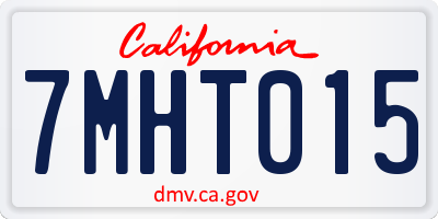 CA license plate 7MHT015