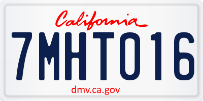CA license plate 7MHT016