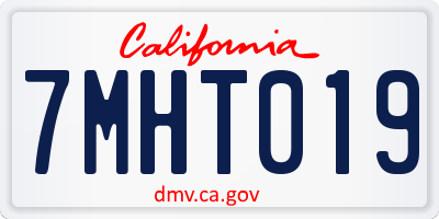 CA license plate 7MHT019