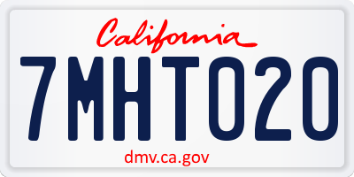 CA license plate 7MHT020