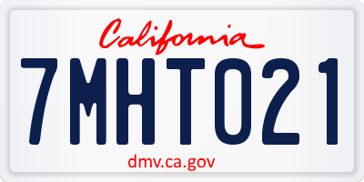 CA license plate 7MHT021