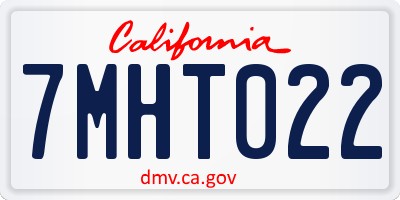 CA license plate 7MHT022