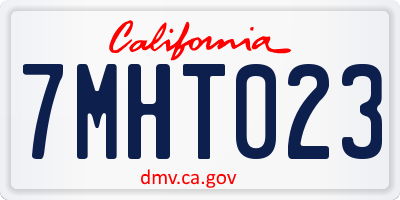 CA license plate 7MHT023