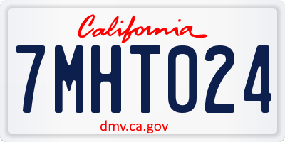 CA license plate 7MHT024