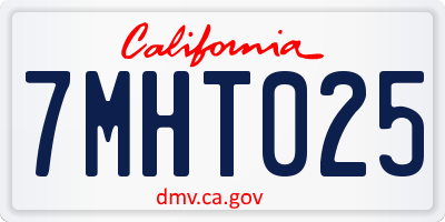 CA license plate 7MHT025