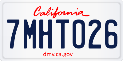 CA license plate 7MHT026