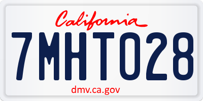 CA license plate 7MHT028