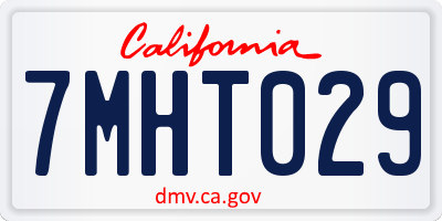 CA license plate 7MHT029