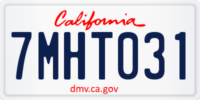 CA license plate 7MHT031