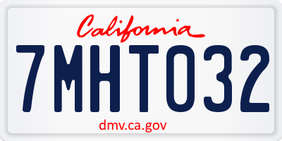 CA license plate 7MHT032