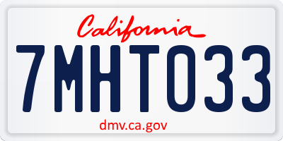 CA license plate 7MHT033